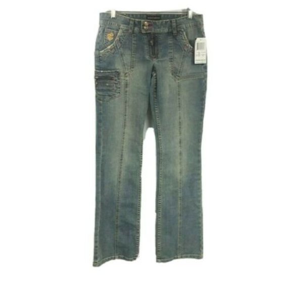 Rocaware Junior's Jeans Blue Gold Pink Size 9 - Picture 5 of 5